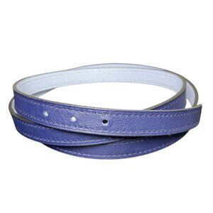 Hermes Reversible Narrow Belt 80 Navy White Navy